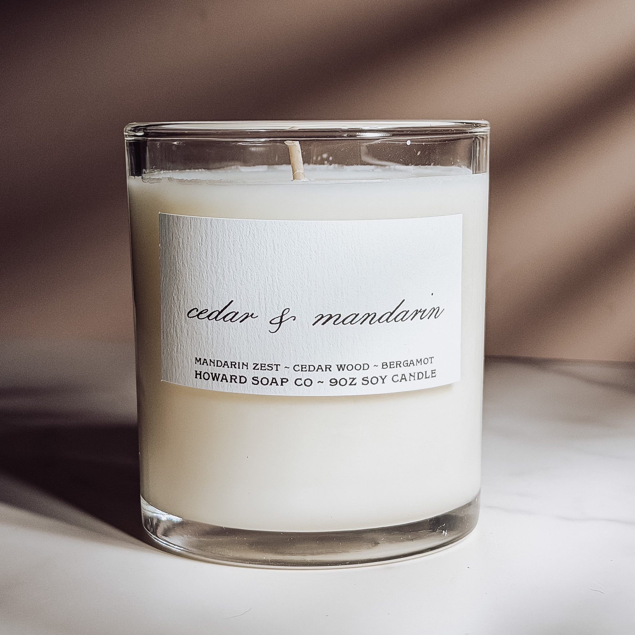 Mandarin + Cedar Candle - Howard Soap Co. - Minnesota Made Herbal Skin Care + Candles